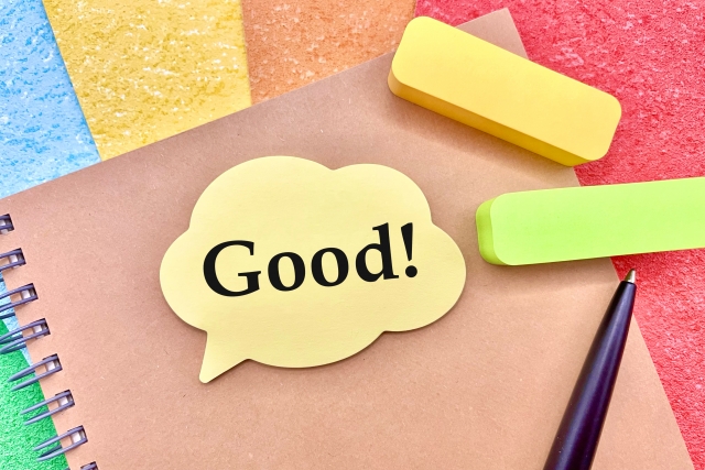 Goodと書かれた吹き出し